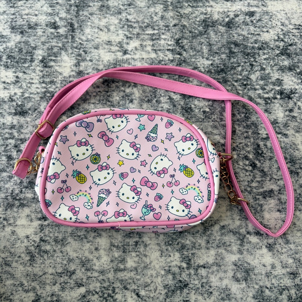 Sanrio Hello Kitty Crossbody Purse Kids One Size Pink All Over‎ Print Bag